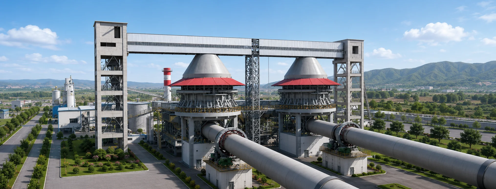 Lime rotary kiln production line with continuous calcination system
