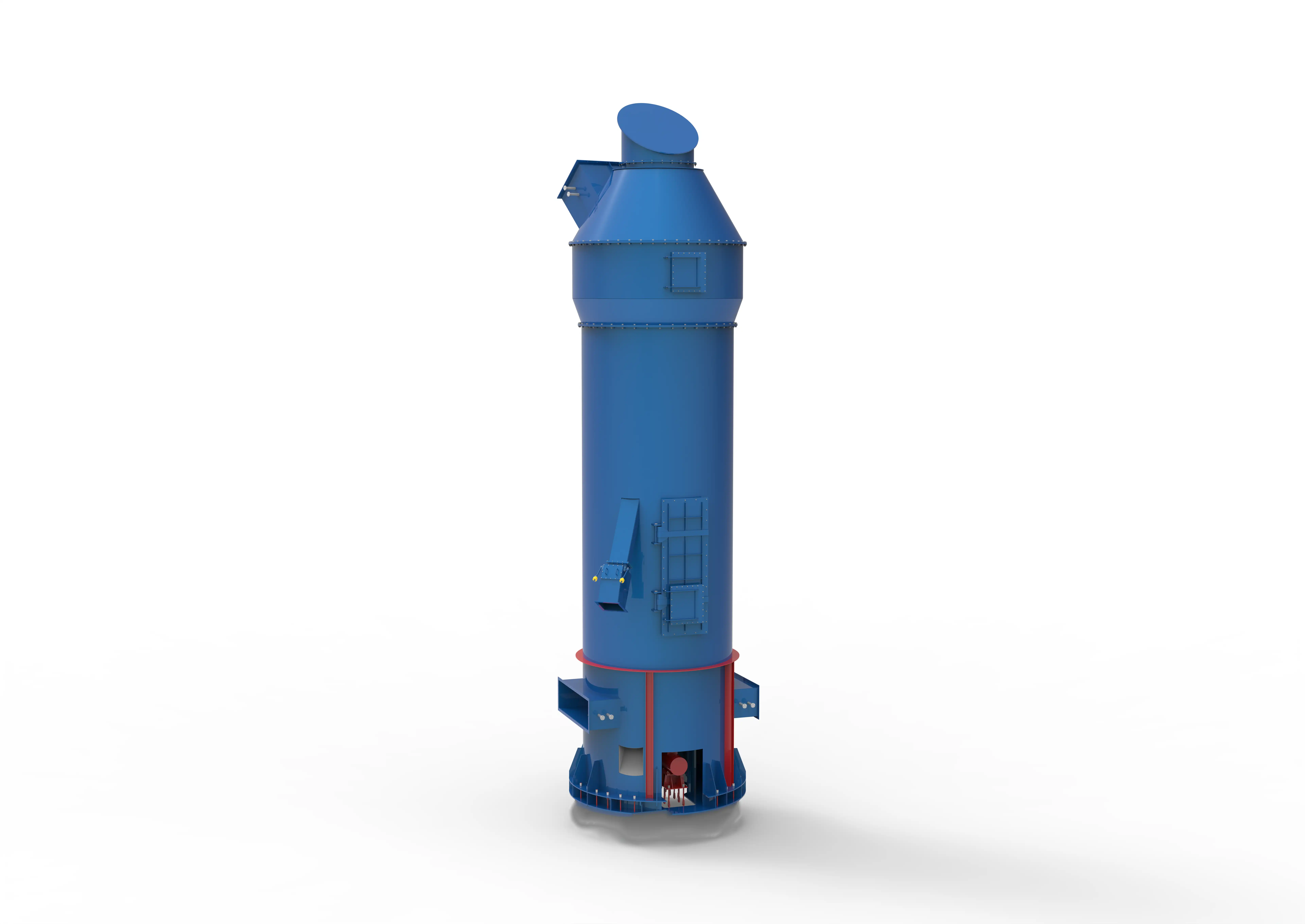 Vertical dryer for moist materials and waste heat drying