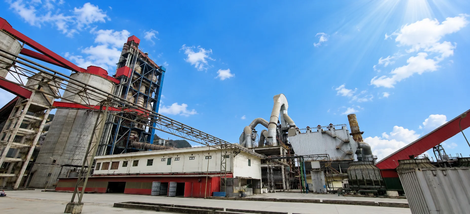 Air pollution control system for cement production line emissions